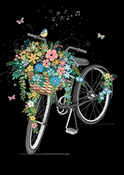 Flowers Bike Blank Card 