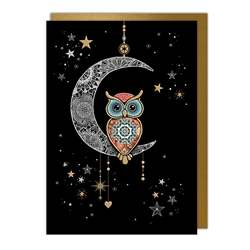 Moon Owl Blank Card 