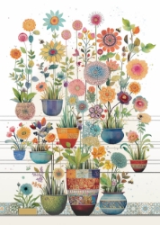 Flower Pots Blank Card