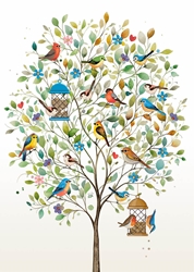 Birds in Tree Blank Card