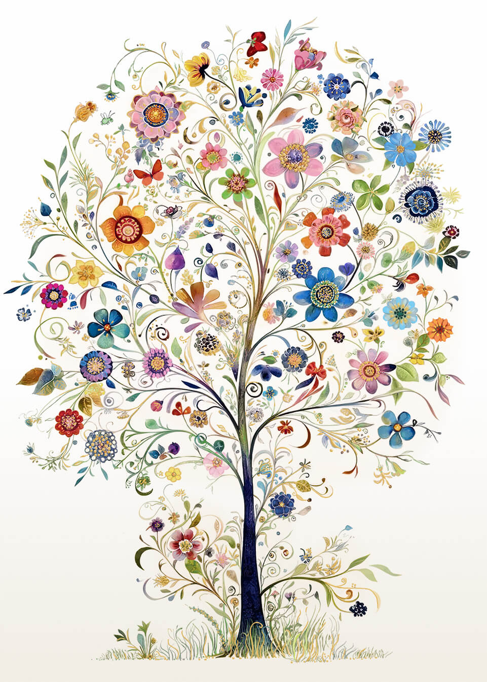 Floral Tree Blank Card