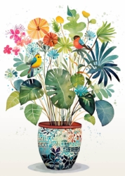 Flower Pot Blank Card