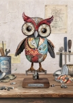 Scrap Metal Owl Greeting Card