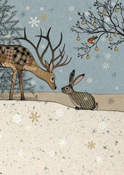 Deer and Rabbit Christmas Card 