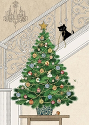 Kitten and Tree Christmas Card Christmas