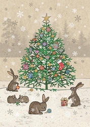 Rabbits and Tree Christmas Card Christmas