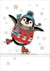Penguin Skater Christmas Card 
