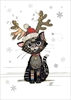 Kitten Antlers Christmas Card 
