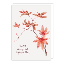 Red Leaf Sympathy Card 