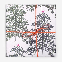 Trees Foiled Christmas Sheet Gift Wrap 