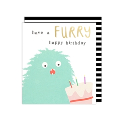 Furry Monster Birthday Card 