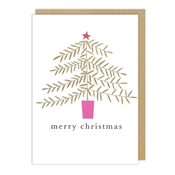 Gold Tree Christmas Card Christmas