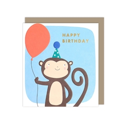 Monkey Balloon Birthday Card 