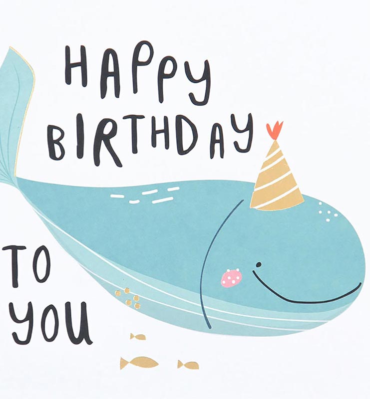 Caroline Gardner - Whale - Birthday Card #PTY005