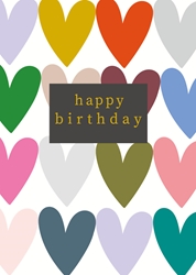Color Hearts Birthday Card