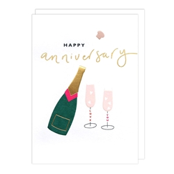 Champagne and Glasses Anniversary Card 