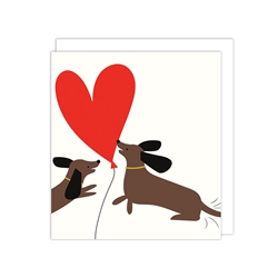 Dogs Heart Balloon Love Card 