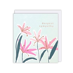 Pink Lilies Sympathy Card 