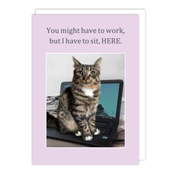Cat Cowork Friendship Card 