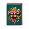Floral Ho Ho Ho Christmas Card Christmas