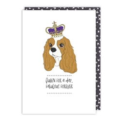 Dog Queen Birthday Card 