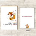 Roses & Foxes Valentine's Day Card