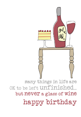 Dandelion Stationery - Wine Birthday Card #DWW038