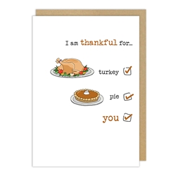 Turkey, Pie, You Thanksgiving Card Christmas