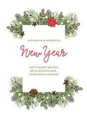 Pine Fronds New Year Card 