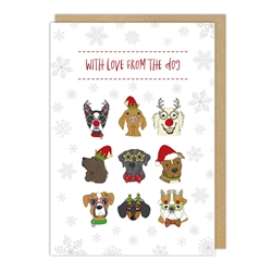 Love from Dog Christmas Card Christmas