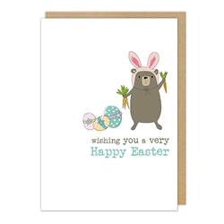 Bear in Bunny Ears Easter Card 