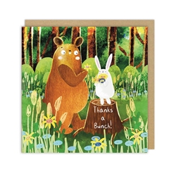 Bear Rabbit Thank You Card 