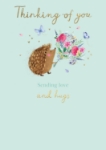 Hedgehog Hogs Thinking Of You Greeting Card