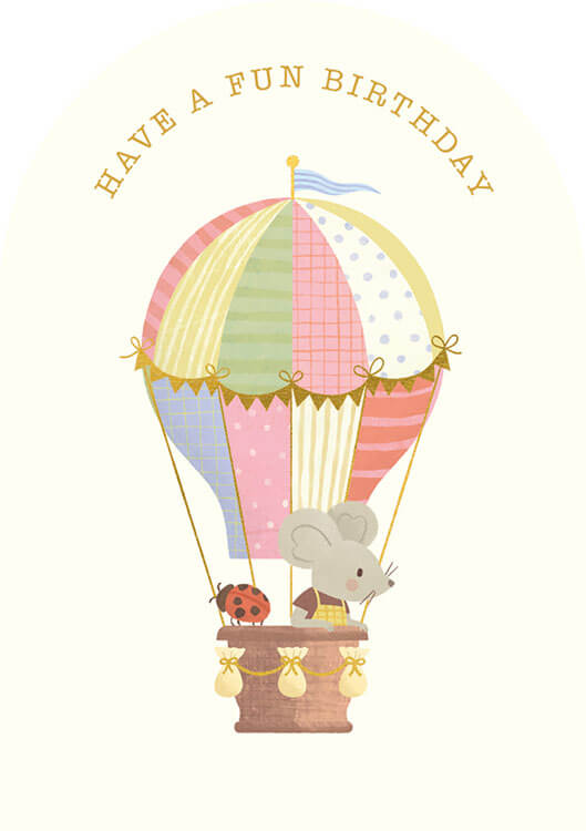 Balloon Trip Birthday Greeting Card