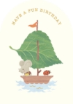 Leaf Boat Birthday Greeting Card