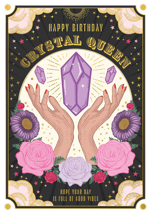 Crystal Queen Birthday Greeting Card
