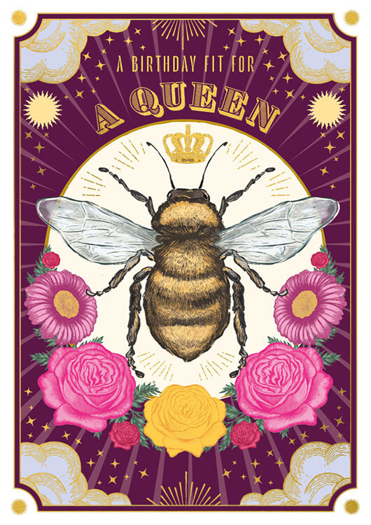 Bee Queen Birthday Greeting Card