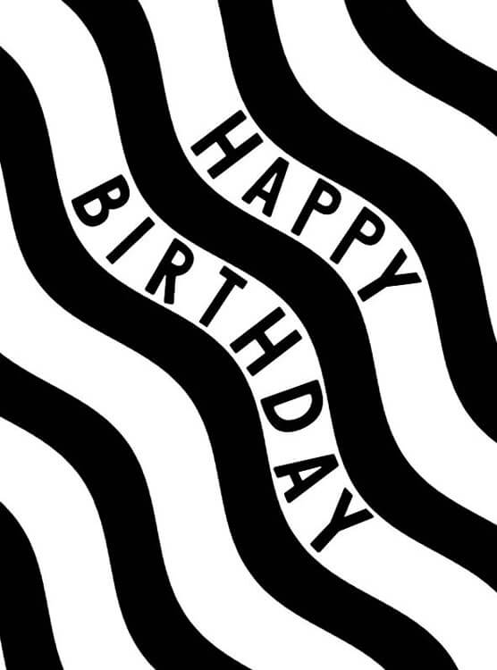 Wavy Art Birthday Greeting Card
