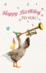 Trumpet Goose Birthday Greeting Card