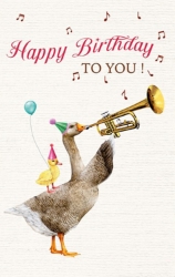 Trumpet Goose Birthday Greeting Card