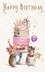 Cake & Mice Birthday Greeting Card