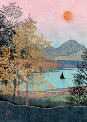 Boat Lake Blank Greeting Card