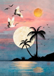 Crane Palms Blank Greeting Card