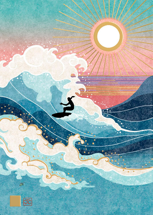Surfer Blank Greeting Card