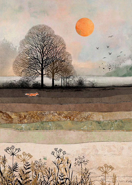 Fox Field Blank Greeting Card