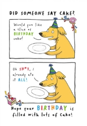 Dog Cake Birthday Greeting Card