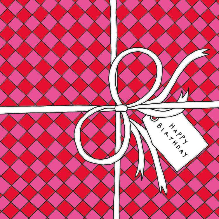 Pink Gift Birthday Greeting Card