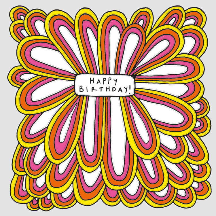 Flower Design Birthday Greeting Card