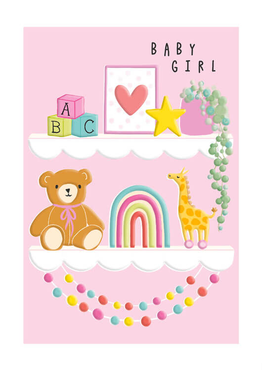 Baby Girl Toys New Baby Girl Greeting Card
