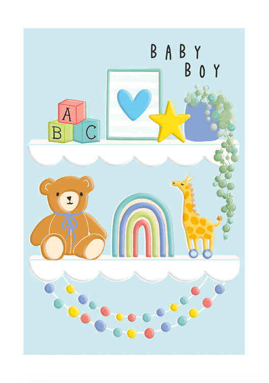 Baby Boy Toys New Baby Boy Greeting Card